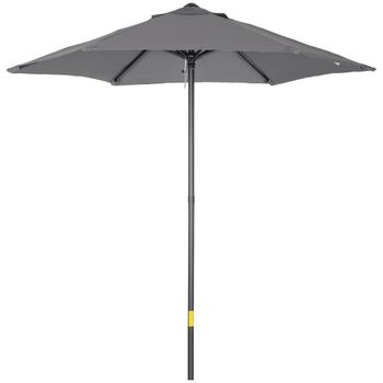 Outsunny Sombrilla para Terraza con Techo de Ventilación Poste Desmontable de Aluminio para Jardín Patio Gris Oscuro   Aosom España