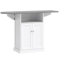 homcom armario de planchado sobre ruedas tabla de planchar plegable con superficie de planchado 131 x 37 x 895 cm blanco   aosom espana