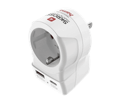 adaptador de viaje - hama 00223479 de eu a us con 2 puertos usb 20w blanco