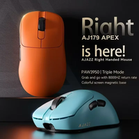 raton inalambrico para juegos ajazz aj179 apex con base de pantalla a color bluetooth paw3395 bateria de 400 mah frecuencia de actualizacion de 8000 hz