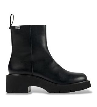 Camper para mujer. K400725-001 Botines de piel Milah negro (42), 5 a 8cm, Ninguno, Clásico