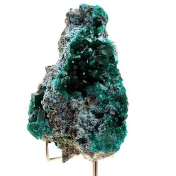 Dioptasa - Piedra Natural De La República Del Congo, Mindouli - Cristal Verde Esmeralda, Poderoso Sanador Emocional | 585.5 Ct - Certificado De