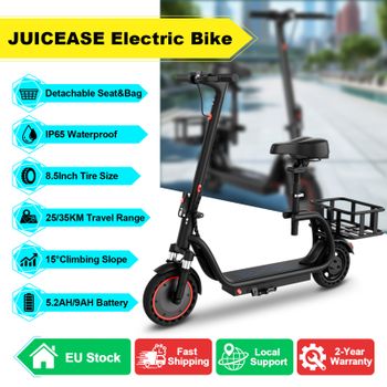 Bicicleta Eléctrica AOVOPRO 5.2/9AH con Asiento, Neumático de 8.5 Pulgadas, Motor Potente de 36V, Alcance de 35KM, Canasta Gratis, Aplicación Inteligente