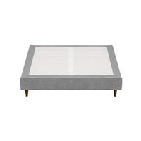 somier tapizado levi 140x190 cm gris c patas de madera budwing