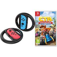 nintendo switch crash team racing - nitro-fuelled  joy-con racing wheels bundle