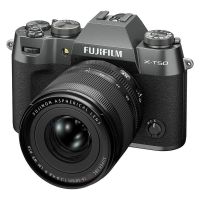 camara mirrorless fujifilm x-t50 402mp 62k uhd 16-50mm wifi bluetooth carbon
