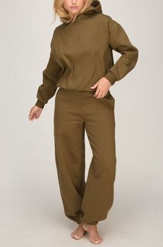 Hunkemöller Pantalón Jogger de Felpa Afelpada Verde