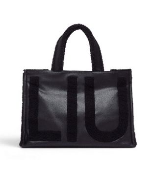 Liu Jo para mujer. 2F6037-E0021 Bolso tote grande con logo negro (OSFA), Casual, Poliéster