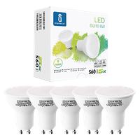 aigostar - bombilla led 8w gu10 luz calida 3000k 560lm esmerilada no regulable - caja de 5 unidades