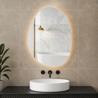 espejo de bano de vidrio templado homcom 70x50 cm plata