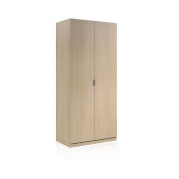 Armario de 2 puertas y diseño práctico 81x180 cm melamina roble