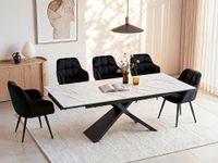 mesa de comedor cristal negro blanco