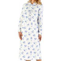 Elegant Long Sleeve Cotton Nightdress With Collar