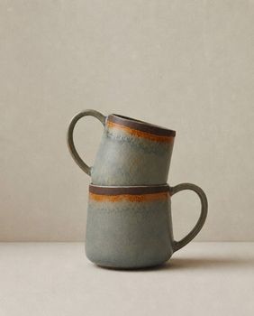 Taza de gres en multicolor 13,5x9x9 cm