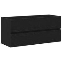 mueble para lavabo roble negro 100x385x45 cm madera ingenieria