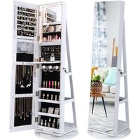armario para joyas giratorio 360 armario joyero costway 161 x 55 x 55 cm
