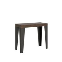 consola extensible 90x40196 cm flame small premium estructura nogal antracita
