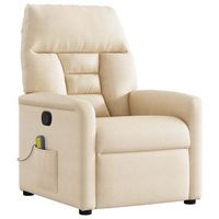 vidaxl sillon reclinable de masaje tela de microfibra beige