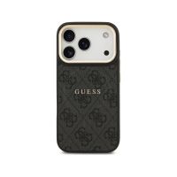guess funda para iphone 17 pro  carcasa de polipiel negra con magsafe y logo clasico diseno elegante y ajuste preciso