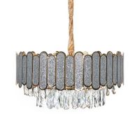 lampara de arana colgante glamurosa fabricada en vidrio metal y laton transparente r 46 cm aguarico