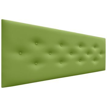 Dhome Cabecero De Polipiel Con 3 Hileras Intercaladas De Botones Cabezal Tapizado Cama Lujo (verde, 135cm)