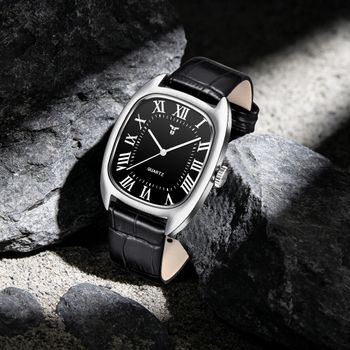 TYBERLEY: relojes de cuarzo para hombre, elegantes y funcionales, ideales para el trabajo. Un excelente regalo. Correa de cuero, cristal Hardlex, resistentes al agua. Perfectos para la oficina.