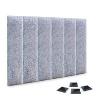 dhome juego de 6 paneles tapizados de tela de lujo pack autoadhesivos para pared acusticos absorbentes proteccion espigas azul 60x20cm x6