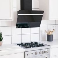 campana extractora pared acero y vidrio templado negro 60 cm cfw35846