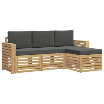 Conjunto De Sofás De Exterior 4 Uds. Blanco Y Antracita Vidaxl