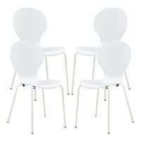 conjunto de 4 sillas de comedor etne - blanco encasa