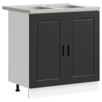 mueble bajo para fregadero porto 2 uds negro 80 x 46 x 815 cm vidaxl
