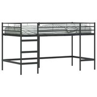 cama individual  estructura de litera para ninos negro 90 x 200 cm acero
