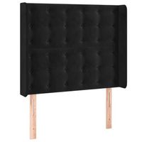 cabecero cama mueble de dormitorio con led de terciopelo 83 x 16 x 118128 cm negro m020001817