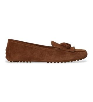 Lauren Ralph Lauren para mujer. 802P22310005 Mocasines Tayte de ante marrón (36), Piel, Plano, Ninguno, Casual, Clásico