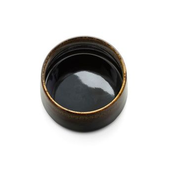 Bol de cerámica en marrón oscuro y barro 12,5x12,5x7,3 cm