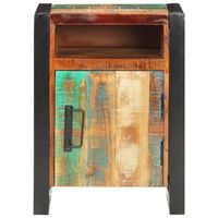mesita de noche de madera maciza reciclada 40x35x55 cm