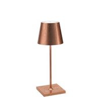 lampara de mesa led poldina pro mini copper leaf recargable y regulable con bateria de hasta 12 horas