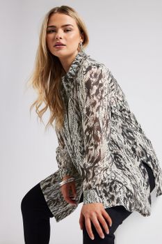 Yours London Camisa Larga Estampado Serpiente, Mujer Curvy Y Tallas Grandes, Yours London