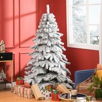 arbol de navidad de plastico metal homcom o116x180 cm verde