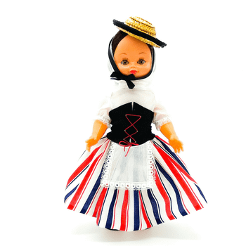 Muñeca regional Lanzaroteña Folk Artesanía original colección 35 cm.vestido típico Lanzarote, fabricada en España