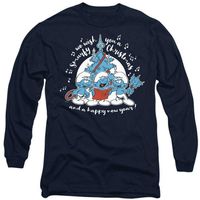 the smurfs camiseta manga larga smurfy christmas carols para mujer