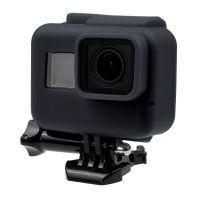 madrid gadget store - funda de silicona compatible con importante solo con marco frame colocado camara gopro go pro hero7 hero6 hero5 hero 7 6 5  tacto muy suave y agradable negra