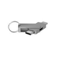 terratec 272986 cambiador de genero para cable usb type-c usb type-c micro-usb plata