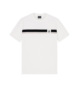 A|X Armani Exchange para hombre. XM001792AF12308U0009 Camiseta Stripe blanco (XL), Casual, Algodón, Manga corta
