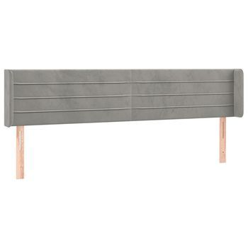 Cabecero De Terciopelo Gris Claro 203x16x78/88 Cm Vidaxl
