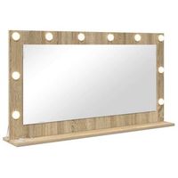 espejo de tocador rectangular roble sonoma 100 x 55 x 18 cm vidaxl