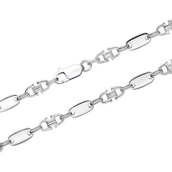Cadena de plata 925 para hombre con eslabones de chapa