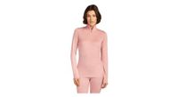 camiseta interior de mujer icebreaker merino 260 tech rosa 1 2 cremallera