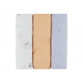 Juego de pañales de muselina 3 uds 75x75 cm Seally Me