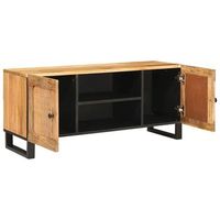mueble de tv  mueble de salon  gabinete de tv marron 105 x 33 x 46 cm madera de mango maciza